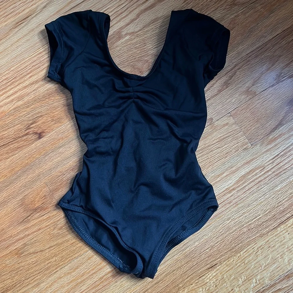 Kids Harmonie Bodywear Leotard Bodysuit Black Cinch